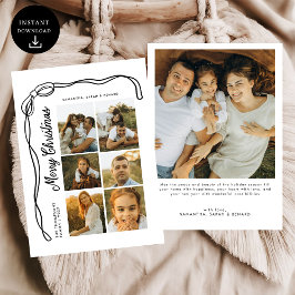 Bow Merry Christmas Family 7 Photos Feiertagskarte