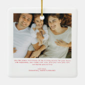 Bow Merry Christmas Family 7 Photos Keramikornament (Rückseite)