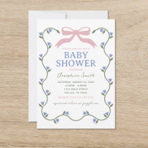 Bow mit Blume Vine Baby Dusche