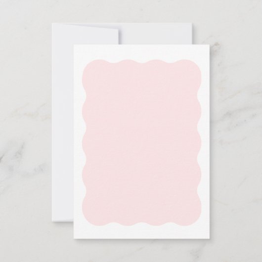 Bow Modern Minimalistisch Wavy Pink Girl Babydusch Dankeskarte (Rückseite)