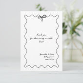 Bow Moderne Minimalistisch neutrale Babydusche Dankeskarte (Stehend Vorderseite)
