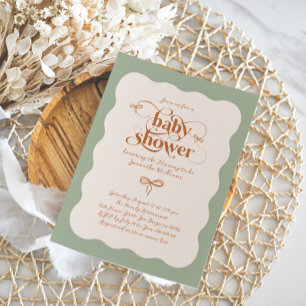 Bow Moderne Minimalistisch neutrale Babydusche Einladung