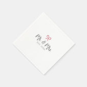 Bow Mr. und Mrs. Script gegründet Hochzeit Serviette (Ecke)