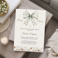 Bow neutrale Blumen grün elfenbein blühen Baby Sho