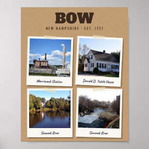 Bow, New Hampshire Landmarks Snapshot-Druck – Est. Poster