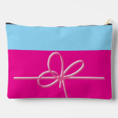 Bow on Pink Large Zubehörtasche (Rückseite)