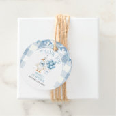 Bow One Silly Goose 1st Birthday Blue Gingham Geschenkanhänger (Beispiel)