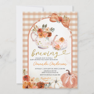 Bow orange Kürbis ein Baby braut Baby Shower Einladung