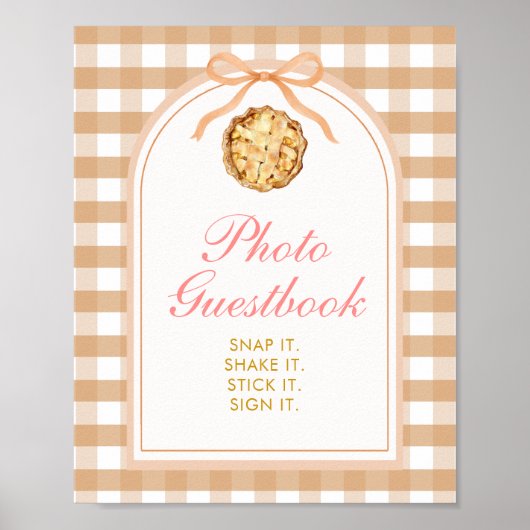Bow Our Little Süsse Pie Foto Book Gingham Fall Poster (Vorne)