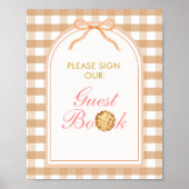 Bow Our Little Süsse Pie Guest Book Gingham Fall Poster (Vorne)