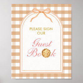 Bow Our Little Süsse Pie Guest Book Gingham Fall Poster