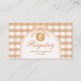 Bow Our Little Süsse Pie Registry Card Gingham Begleitkarte