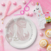 Bow Pearl Girl Baby Shower  Pappteller (Party)