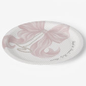 Bow Pearl Girl Baby Shower  Pappteller (Schrägansicht)