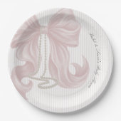Bow Pearl Girl Baby Shower  Pappteller (Vorderseite)