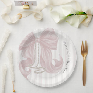 Bow Pearl Mädchen Baby Shower Pappteller