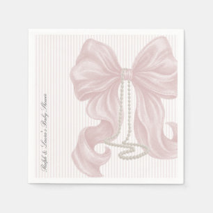 Bow Pearl Mädchen Baby Shower Serviette