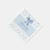 Bow Pearls Lace Etwas Blue Brautparty Serviette (Ecke)