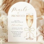 Bow Pearls & Prosecco Brautparty Einladung