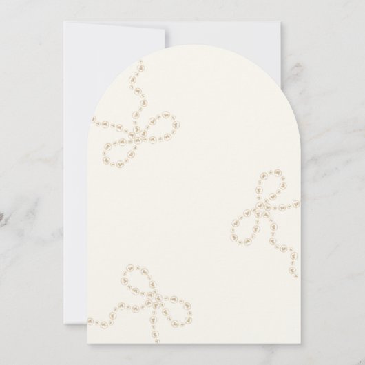 Bow Pearls & Prosecco Brautparty Einladung (Rückseite)