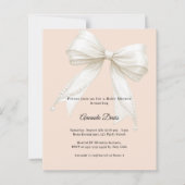 Bow Pfirsich Elfenbein Perlen Mädchen Baby Shower  (Vorderseite)