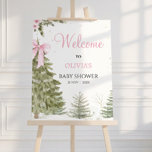 Bow Pink Baby Es ist kalt Baby Dusche Begrüßungsze Fotodruck