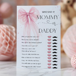 Bow Pink Baby Shower Games personalisieren
