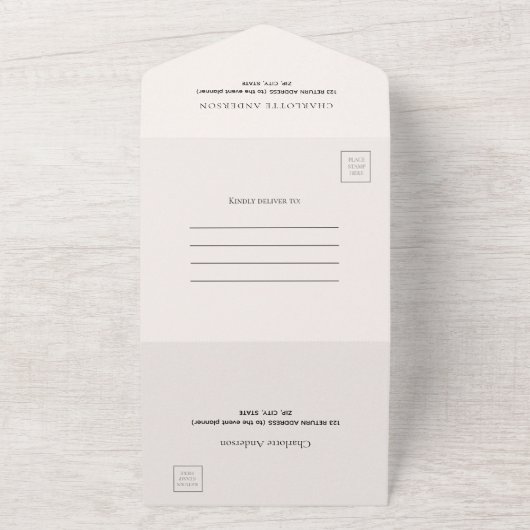 Bow Pink beige Creme Quinceanera uAwg All In One Einladung (Außenbereich)