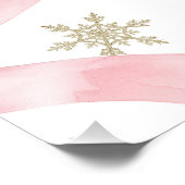 Bow Pink Cold Outside Baby Dusche Begrüßungszeiche Fotodruck (Ecke)