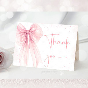 Bow Pink Coquette Babydusche Dankeskarte