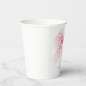 Bow Pink Coquette Babyparty  Pappbecher (Rechts)