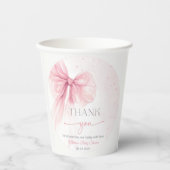 Bow Pink Coquette Babyparty  Pappbecher (Vorderseite)