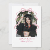 Bow Pink Coquette Girl RX Pharmacy Graduation Einladung (Rückseite)