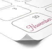 Bow Pink Coquette Raten Sie den Fälligkeitskalende Poster (Ecke)