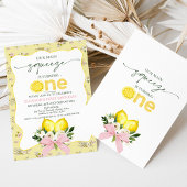 Bow Pink Lemon Unser Hauptpresse 1. Geburtstag Einladung