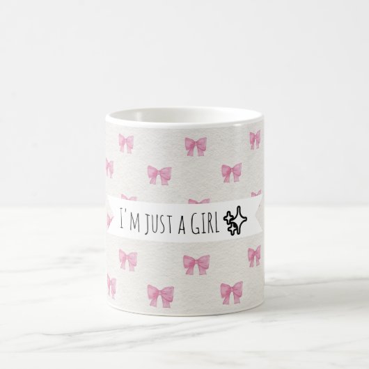 Bow pink Mug Kaffeetasse (Mittel)