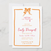 Bow quirky Abschluss 3 Fotos Einladung (Vorderseite)