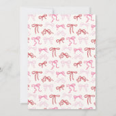 Bow Rahmen Coquette Brautbrunch Einladung (Rückseite)