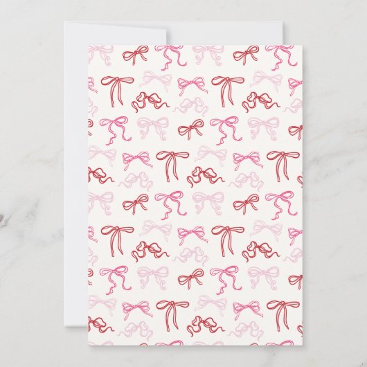 Bow Rahmen Coquette Brautbrunch Einladung (Rückseite)