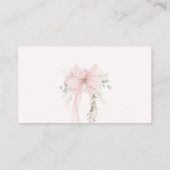 Bow Recipe for the bride Coquette Aesthetic Begleitkarte (Rückseite)