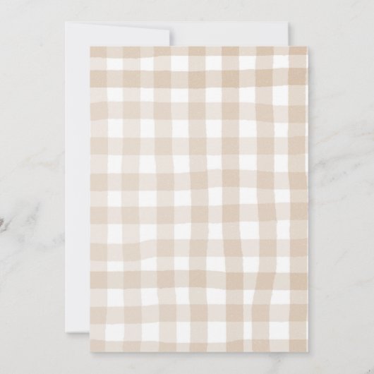 Bow Red Gingham Illustration Bauern Market Bridal Einladung (Rückseite)