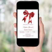 Bow Red White Quinceanera Einladung