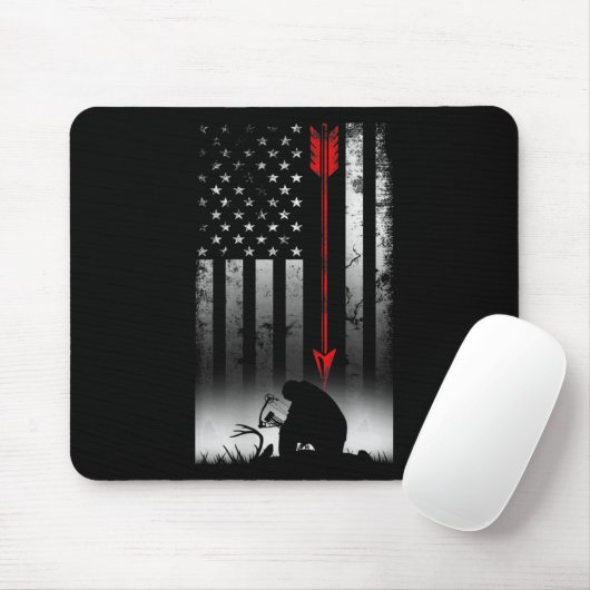 Bow Reh Jagd amerikanische Flagge Geschenk für Bow Mousepad (Mit Mouse)