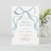 Bow ribbon bridal shower einladung (Stehend Vorderseite)