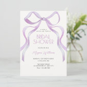 Bow ribbon bridal shower einladung (Stehend Vorderseite)
