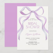 Bow ribbon bridal shower einladung (Vorne/Hinten)