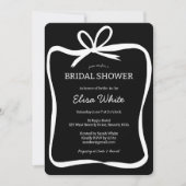 Bow Ribbon Frame Elegantes Brautparty CUSTOM Einladung (Vorderseite)