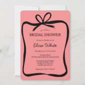 Bow Ribbon Frame Elegantes Brautparty CUSTOM Einladung (Vorderseite)