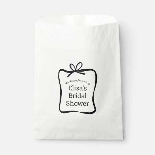 Bow Ribbon Frame Elegantes Brautparty CUSTOM Geschenktütchen (Vorderseite)