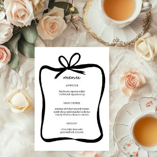 Bow Ribbon Frame Elegantes Brautparty CUSTOM Menükarte